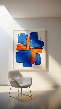 Modern Art Gallery Interior with Chair.