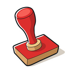 Red rubber stamp illustration, vector