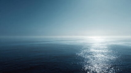 Fototapeta premium Calm Ocean Water Reflecting Sunlight