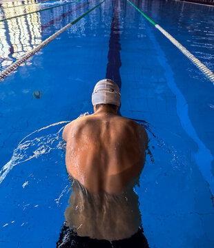 man in swimming pool