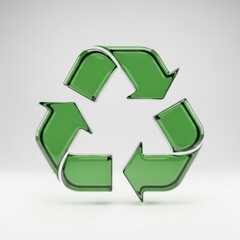 Obraz premium Glass Recycle Symbol on Clean Background