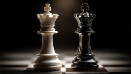 Fototapeta premium King Chess Pieces Face Off