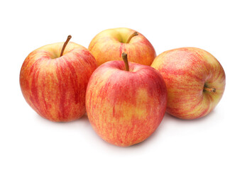 Fresh ripe red apples isolated on white