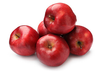 Fresh ripe red apples isolated on white