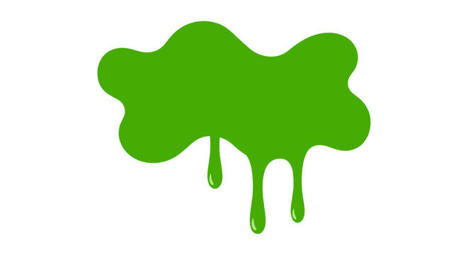 Vibrant green viscous liquid splattering and dripping with a glossy texture conveying a sense of playful goo or slime