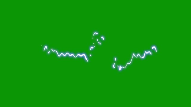 Flash FX Energy Overlay, 4k energy cartoon lightning elements, Cartoon electricity Shape Elements FX Pack, Flash FX with glowing shine effect and 2D cartoon explosion on green screen background. 4K