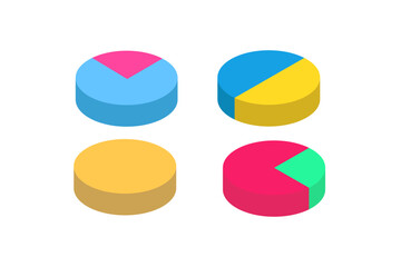 Obraz premium Set of 3D Pie Charts Collection