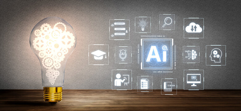 AI assisted knowledge training study system and online education process innovation for digital transformation to online student on internet guide lesson. Self improvement. Corpus