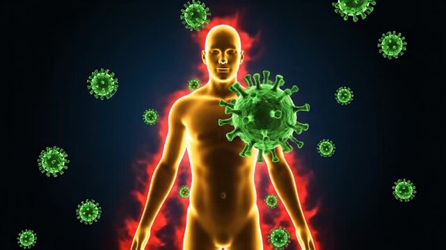 Man attacked by virus.