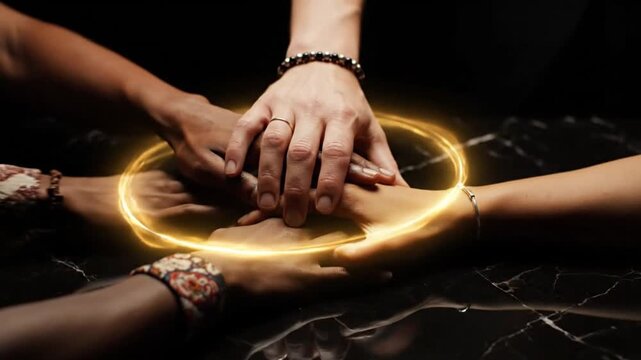 Hands united in solidarity on World Consumer Rights Day, symbolizing unity and protection