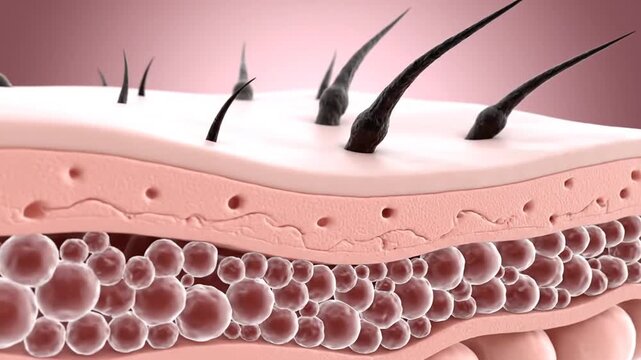 Skin Layers With Hair Follicles.