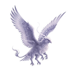 Elegant Griffin with Wings Spread