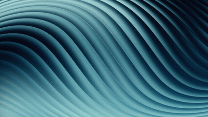 Obraz premium Abstract Teal Blue Wavy Lines Background with Grainy Texture