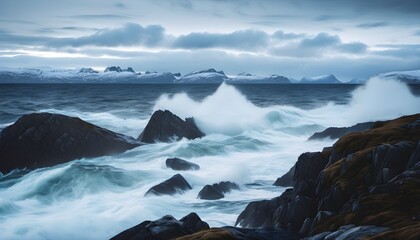 waterfall in Iceland, Norway fjord