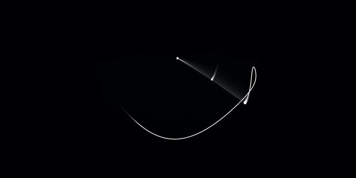 Chaotic motion captured in a double pendulum animation showcasing pendulum swing dynamics in a dark environment