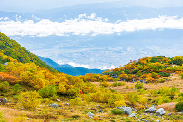 日本の風景・秋　長野　紅葉の千畳敷カールからの眺望