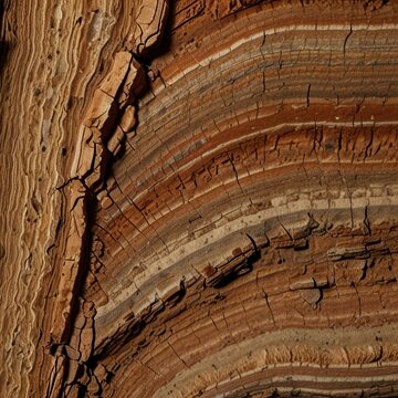 Compacted Earth Layer Cross Section With Subtle Brown Mineral Variation