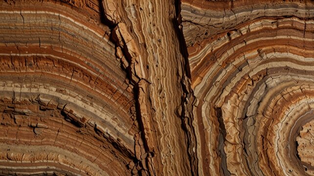Natural Mineral Banding Cross Section Brown Earth Science Study Background