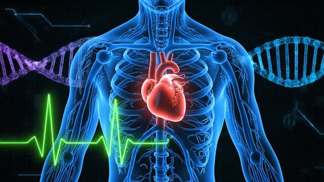Human heart anatomy  DNA.