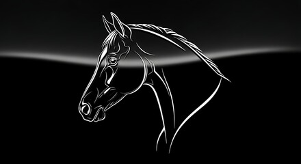 Stylized Horse Portrait Minimalist Graphic Design