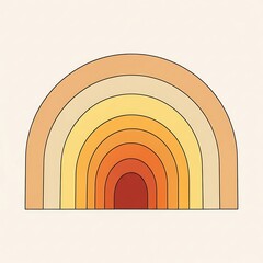 Fototapeta premium Vibrant orange yellow rainbow graphic design.