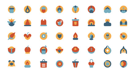 Collection of diverse icons representing various themes and objects. © art.Co