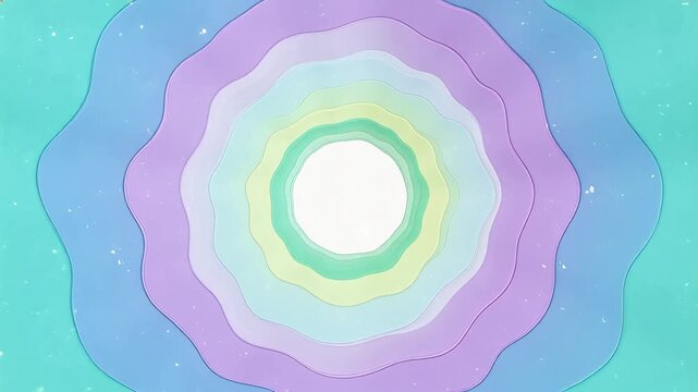 Soft pastel concentric wavy rings abstract background &ndash; minimalist, calming design for wellness, meditation, or branding