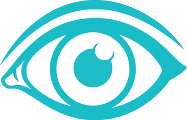 A stylized teal eye with a flame in the pupil Vector