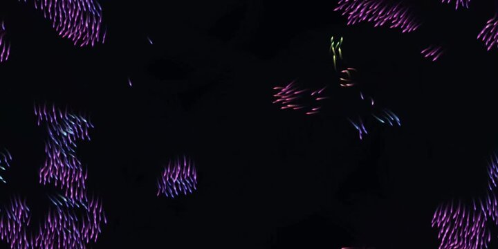Cosmic Boids Flocking in Deep Space, Stars and Galaxies Aligning in a Vast Universe Illustration