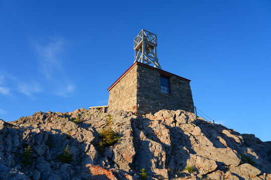 Sanson Peak Meteorological station on Sulphur Mountain, at the location where a Cosmic Ray Station once stood in Banff National Park, Alberta, Canada