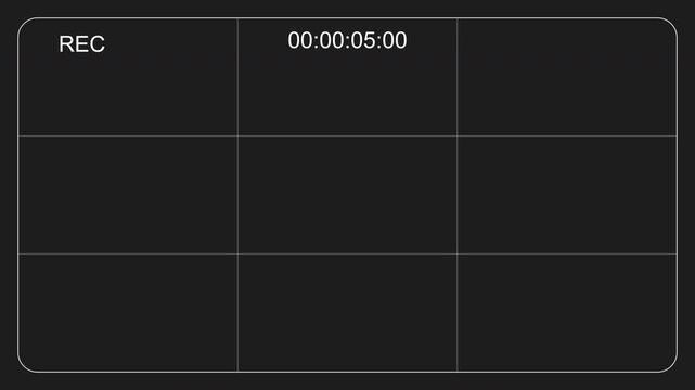 Camera screen interface with REC indicator, timecode and recording error message asking to check storage on dark background