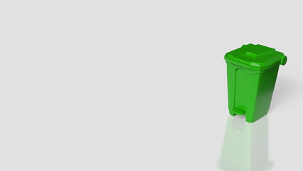 Green Recycling Bin Isolated on White Background 3d render.