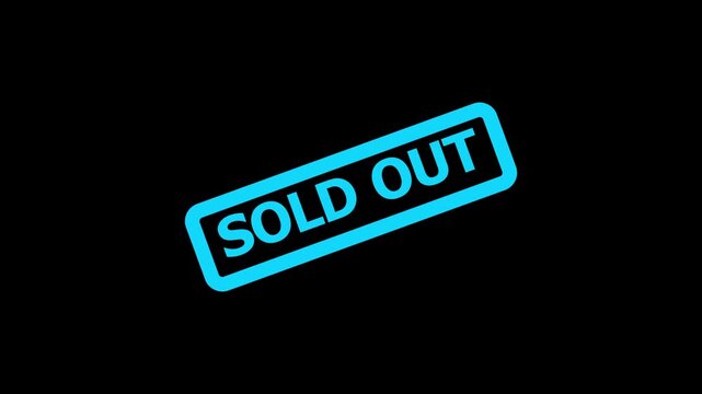 The animation of a sold stamp on a is suitable for additional animation of items that have been sold in transparent background.