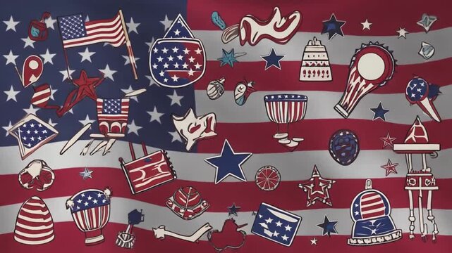seamless pattern with american flag