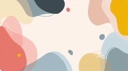 北欧風のニュアンスカラーが重なり合う抽象的な背景デザイン
