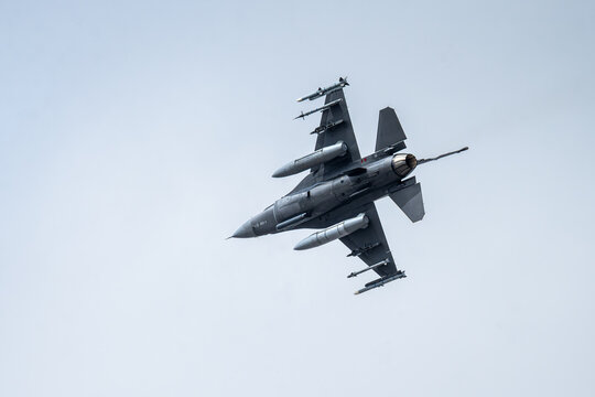 Military plane flying at low altitude 