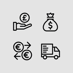 Minimalist Business and Currency Exchange Icons