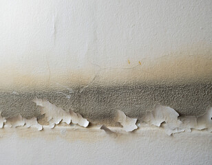 Mold and damp damage on interior wall from water leak or flooding