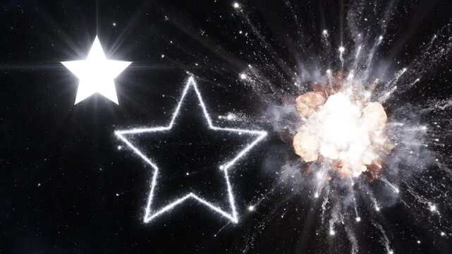 Bright stars and cosmic explosion in dark starry space