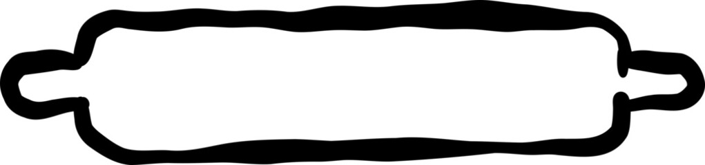 Obraz premium Brown Bread Rolling Pin Outline Doodle