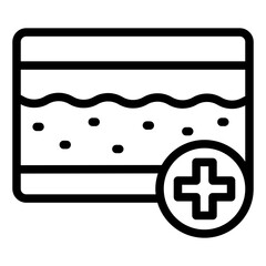 Fototapeta premium dermatology outline icon. skin layer analysis. rash treatment. medical care