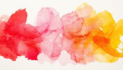 Fototapeta premium Colorful abstract artwork with red, pink, and yellow splotches on white