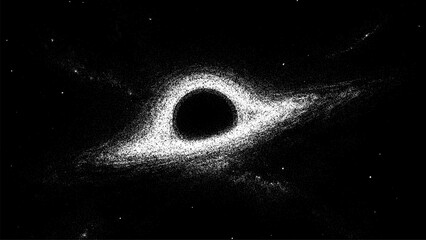 Black hole with stipple effect in outer space. Cosmic abstract background for science fiction or astronomy concepts. © hiten666