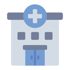 Obraz premium hospital flat icon. medical building care. patient service. healthcare facility