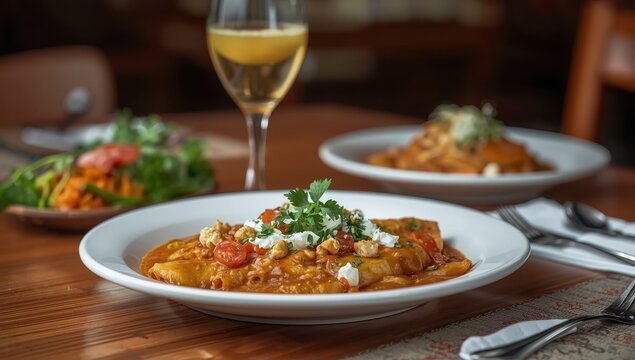 Pachuca de Soto, Mexico - September 17, 2023 - enchiladas from a three-course Mexican dining establishment at Pri Chac&oacute;n