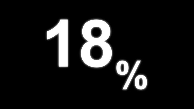 18 Percent Interest Rate Digital Display on Black Background Finance Concept