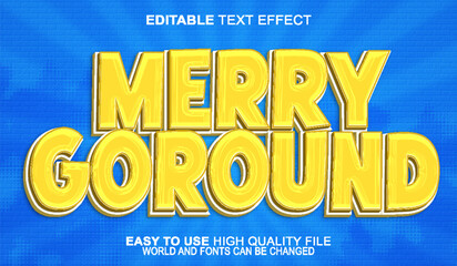  Merry Go Round Carousel Amusement Ride Vector Fully Editable Smart Object Text Effect