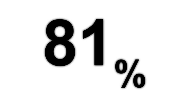 Blue 81 percent success rate statistic icon isolated on white background for business growth