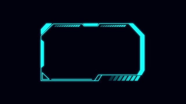 Technical hud frame element for digital interface composition. Structured screen layout designed for information display systems. Futuristic interface frame for modern visual presentation. 4k video