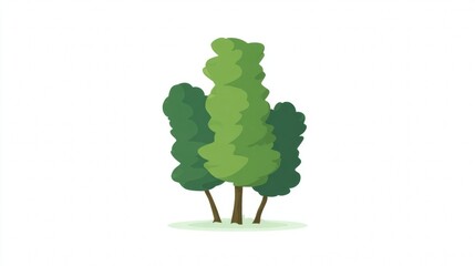 Obraz premium Three trees with different green leaves.